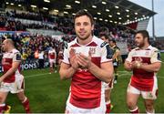 10 December 2016; Ulster's Tommy Bowe following their victory in the European Rugby Champions Cup Pool 5 Round 3 match between Ulster and ASM Clermont Auvergne at the Kingspan Stadium in Belfast. Photo by Ramsey Cardy/Sportsfile