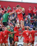 6 May 2011; Donnacha Ryan, Munster, wins possession for his side in the lineout ahead of Bernie Upton, Connacht. Celtic League, Munster v Connacht, Thomond Park, Limerick. Picture credit: Matt Browne / SPORTSFILE