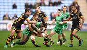 11 December 2016; Niyi Adeolokun of Connacht is tackled by Rob Miller and Josh Bassett of Wasps during the European Rugby Champions Cup Pool 2 Round 3 match between Wasps and Connacht at the Ricoh Arena in Coventry, England. Photo by Stephen McCarthy/Sportsfile