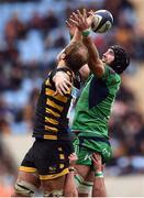 11 December 2016; John Muldoon of Connacht in action against Joe Launchbury of Wasps during the European Rugby Champions Cup Pool 2 Round 3 match between Wasps and Connacht at the Ricoh Arena in Coventry, England. Photo by Stephen McCarthy/Sportsfile