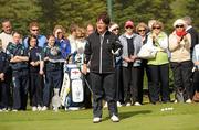 9 May 2011; European Solheim Cup captain Alison Nicholas treated golfers to a ‘once in a lifetime’ clinic in Dundalk Golf Club, Co. Louth. The clinic was part of a tour of the country which will see Nicholas visit 30 golf clubs as part of the Solheim Cup Club Ambassador Programme, a recruitment drive to encourage members to support Europe in the showdown against the USA in September. Visit www.solheimcup.com for ticketing information. The Solheim Cup Club Ambassador Programme Golf Clinic, Dundalk Golf Club, Dundalk, Co. Louth. Picture credit: Oliver McVeigh / SPORTSFILE