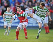 9 May 2011; Ronan Finn, Shamrock Rovers, in action against Stephen Bradley, St. Patrick's Athletic. Airtricity League Premier Division, St. Patrick's Athletic v Shamrock Rovers, Richmond Park, Dublin. Picture credit: David Maher / SPORTSFILE