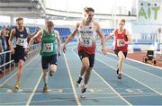 10 December 2016; Toby Seal of England crosses the line to win the Over 16 Boys' 200m event ahead of the field including, from left, Calum Henderson of Scotland, Joseph Miniter of Ireland, and Harri Wheeler-Sexton of Wales during the Combined Events Schools International games at Athlone IT in Co. Westmeath. Photo by Cody Glenn/Sportsfile