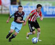 10 May 2011; Gareth McGlynn, Derry City, in action against Philip Hand, Drogheda United. Airtricity League Premier Division, Derry City v Drogheda United, Brandywell Stadium, Derry. Picture credit: Oliver McVeigh / SPORTSFILE