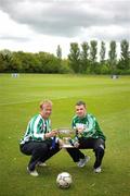 15 May 2011; At a photocall ahead of the FAI Umbro Junior Challenge Cup final are James Walsh, St. Michaels FC, left, and Keith Harnett, Pike Rovers. The final which will take place on Sunday May 22 in Turners Cross at 3.00pm will see Tipperary side, St. Michaels FC taking on Limerick’s Pike Rovers. AUL Complex, Clonshaugh, Dublin. Picture credit: Stephen McCarthy / SPORTSFILE