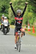 15 May 2011; Tim Barry, Edge Sportsteam, celebrates winning the 2011 Shay Elliott Memorial. 2011 Shay Elliott Memorial, Bray Wheelers Cycling Club, Bray, Co. Wicklow. Picture credit: Stephen McMahon / SPORTSFILE