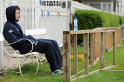 16 May 2011; Leinster's Brian O'Driscoll sits out squad training ahead of their Heineken Cup Final match against Northampton Saints on Saturday. Leinster Rugby Squad Training and Media Briefing, RDS, Ballsbridge, Dublin. Picture credit: Brendan Moran / SPORTSFILE