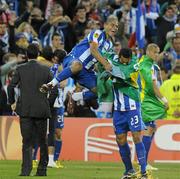 18 May 2011; FC Porto players Walter, left, and Souza celebrate after the game. UEFA Europa League Final, FC Porto v SC Braga, Dublin Arena, Lansdowne Road, Dublin. Picture credit: Brian Lawless / SPORTSFILE