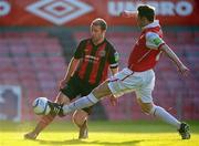 20 May 2011; Owen Heary, Bohemians, in action against Derek Doyle, St Patrick's Athletic. Airtricity League Premier Division, Bohemians v St Patrick's Athletic, Dalymount Park, Dublin. Picture credit: Pat Murphy / SPORTSFILE