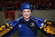 26 December 2016; Leinster supporter Tadhg McGrath, from Ballylinan, Co. Laois, before the Guinness PRO12 Round 11 match between Munster and Leinster at Thomond Park in Limerick. Photo by Stephen McCarthy/Sportsfile