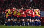 26 December 2016; Leinster players huddle prior to the Guinness PRO12 Round 11 match between Munster and Leinster at Thomond Park in Limerick. Photo by Stephen McCarthy/Sportsfile