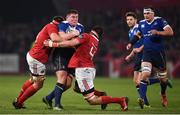 26 December 2016; Tadhg Furlong of Leinster is tackled by CJ Stander, left, and Jean Kleyn of Munster during the Guinness PRO12 Round 11 match between Munster and Leinster at Thomond Park in Limerick. Photo by Stephen McCarthy/Sportsfile