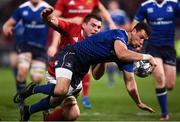 26 December 2016; Zane Kirchner of Leinster goes over to score his side's first try despite the tackle of CJ Stander of Munster during the Guinness PRO12 Round 11 match between Munster and Leinster at Thomond Park in Limerick. Photo by Stephen McCarthy/Sportsfile
