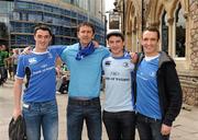 21 May 2011; Leinster supporters Tom Scully, Kevin Fitzpatrick, Philip Scully and Brian Scully, all from Portlaoise, Co. Laois, in Cardiff for the game. Heineken Cup Final, Leinster v Northampton Saints, Millennium Stadium, Cardiff, Wales. Picture credit: Ray McManus / SPORTSFILE