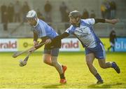 1 January 2017; Sean O Rian of Dublin in action against Ronan Walsh of Dubs Stars during the Hurling Challenge game between Dublin and Dubs Stars at Parnell Park in Dublin. Photo by David Maher/Sportsfile