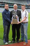 25 May 2011; At the launch of the 2011 Bord Gáis Energy GAA Hurling Under 21 All-Ireland Championship was, from left, Ken McGrath, Breaking Through Player of the Year Judge, Ger Cunningham, Sports Sponsorship Manager, Bord Gáis Energy, and Joe Canning, Breaking Through Player of the Year Judge. The Championship kicks off with a thriller between Waterford and Tipperary in the Munster Championship on Wednesday, 1st June and this year’s campaign will bring fans a range of new and exclusive features online and on match days. See breakingthrough.ie for more details. Croke Park, Dublin. Picture credit: Stephen McCarthy / SPORTSFILE