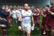 6 January 2017; Ulster captain Rory Best leads his side off the field following their defeat in the Guinness PRO12 Round 13 match between Scarlets and Ulster at Parc Y Scarlets in Llanelli, Wales. Photo by Ben Evans/Sportsfile