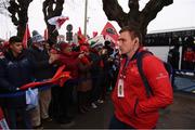 7 January 2017; Tommy O’Donnell of Munster arrives prior to the European Rugby Champions Cup Pool 1 Round 1 match between Racing 92 and Munster at the Stade Yves-Du-Manoir in Paris, France. Photo by Stephen McCarthy/Sportsfile