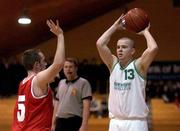 5 February 2002; Aidan O'Shea of Tralee in action against Colin Kennedy of St Muredach's during the Bank of Ireland Schools Cup U19 B Final between St Muredach's College, Ballina and Tralee Community College at the ESB Arena in Tallaght, Dublin. Photo by Brendan Moran/Sportsfile