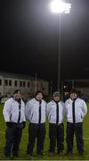 11 January 2017; Umpires, from left, Gerry Johnston, Grahm Daly, Alan McKnight and Johnny Dywer, all from Offaly, prior to the Bord na Mona O'Byrne Cup Group 1 Round 2 match between Dublin and UCD at Parnell Park in Dublin. Photo by Piaras Ó Mídheach/Sportsfile