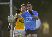 15 January 2017; Paul Hudson of Dublin in action against Robbie Barron of Wexford during the Bord na Mona Walsh Cup Group 1 Round 3 match between Wexford and Dublin at St Patrick's Park in Enniscorthy, Co Wexford. Photo by Matt Browne/Sportsfile