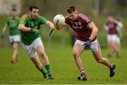 15 January 2017; Cillian McDaid of Galway in action against Wayne McKeon of Leitrim during the Connacht FBD League Section B Round 2 match between Leitrim and Galway at Sean O’Heslin Park in Ballinamore, Co Leitrim. Photo by Seb Daly/Sportsfile