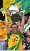 4 June 2011; Donegal captain Colm Breathnach lifts the cup after the game. Lory Meagher Cup Final, Tyrone v Donegal, Croke Park, Dublin. Picture credit: Barry Cregg / SPORTSFILE