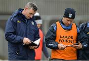 15 January 2017; Cavan manager Mattie McGleenan, left, during the Bank of Ireland Dr. McKenna Cup Section C Round 2 match between Donegal and Cavan at Pairc MacCumhaill in Ballybofey, Co Donegal. Photo by Oliver McVeigh/Sportsfile