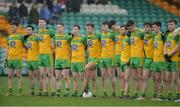 15 January 2017; Donegal players stand for the national anthem before the Bank of Ireland Dr. McKenna Cup Section C Round 2 match between Donegal and Cavan at Pairc MacCumhaill in Ballybofey, Co Donegal. Photo by Oliver McVeigh/Sportsfile