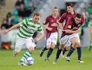 17 June 2011; Gary O'Neill, Shamrock Rovers, in action against Evan Kelly, Galway United. Airtricity League Premier Division, Shamrock Rovers v Galway United, Tallaght Stadium, Tallaght, Co. Dublin. Picture credit: Matt Browne / SPORTSFILE