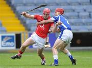 18 June 2011; Patrick Horgan, Cork, in action against John Delaney, Laois. GAA Hurling All-Ireland Senior Championship Preliminary Round, Laois v Cork, O'Moore Park, Portlaoise, Co. Laois. Picture credit: Matt Browne / SPORTSFILE