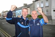 18 June 2011; Dublin supporters Billy O'Brien, left, from Blackrock, and Peter Cullen, South Circular Road, on their way to the game. Leinster GAA Hurling Senior Championship Semi-Final, Dublin v Galway, O'Connor Park, Tullamore, Co. Offaly. Picture credit: Ray McManus / SPORTSFILE