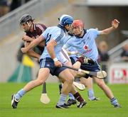 18 June 2011; Shane Kavanagh, Galway, in action against Conal Keaney, 12, and Ryan Dwyer, Dublin. Leinster GAA Hurling Senior Championship Semi-Final, Dublin v Galway, O'Connor Park, Tullamore, Co. Offaly. Picture credit: Ray McManus / SPORTSFILE