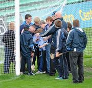 18 June 2011; Dublin goalkeeper Gary Maguire signs autographs for supporters some eight minutes after the final whistle. Leinster GAA Hurling Senior Championship Semi-Final, Dublin v Galway, O'Connor Park, Tullamore, Co. Offaly. Picture credit: Ray McManus / SPORTSFILE