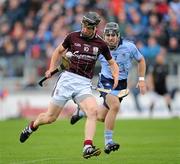 18 June 2011; Joe Gantley, Galway, in action against Shane Durkan, Dublin. Leinster GAA Hurling Senior Championship Semi-Final, Dublin v Galway, O'Connor Park, Tullamore, Co. Offaly. Picture credit: Ray McManus / SPORTSFILE