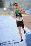 25 June 2011; Ireland's Jack O'Reilly, from Enniskillen, Co. Fermanagh, on his way to taking 6th position in the 20-24 Male Age Group Sprint event, with a time of 01:09:40, at the 2011 Pontevedra ETU Triathlon European Championships. Pontevedra, Spain. Picture credit: Stephen McCarthy / SPORTSFILE