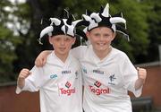 26 June 2011; Kildare supporters Aaron Lenehan, left, age 8, and Craig Lenehan, age 10, from Allenwood, Co. Kildare, at the Leinster GAA Senior Football Championship Semi-Finals. Croke Park, Dublin. Photo by Sportsfile