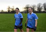 29 January 2017; Noelle Healy, left, and Fiona Hudson of Dublin following the Lidl Ladies Football National League Round 1 match between Dublin and Monaghan at Naomh Mearnóg in Portmarnock, Co Dublin. Photo by David Fitzgerald/Sportsfile