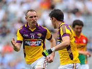 26 June 2011; Colm Morris, Wexford, congratulates Shane Roche after he scored his side's first goal. Leinster GAA Football Senior Championship Semi-Final, Wexford v Carlow, Croke Park, Dublin. Picture credit: Dáire Brennan / SPORTSFILE