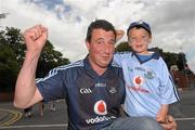 26 June 2011; Dublin supporters Niall Scanlon and his son Gearoid Scanlon, age 5, from Saggart, Co. Dublin, at the Leinster GAA Senior Football Championship Semi-Finals. Croke Park, Dublin. Photo by Sportsfile