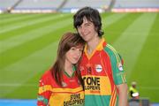 26 June 2011; Carlow supporters Grace Kelly and Michael Whelan, from Carlow, at the Leinster GAA Senior Football Championship Semi-Finals. Croke Park, Dublin. Photo by Sportsfile