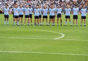 26 June 2011; Dublin players stand during the playing of the National Anthem. Leinster GAA Football Senior Championship Semi-Final, Dublin v Kildare, Croke Park, Dublin. Picture credit: David Maher / SPORTSFILE