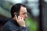 28 January 2002; Shelbourne joint caretaker manager Alan Mathews during the eircom League Premier Division match between Dundalk and Shelbourne at Oriel Park in Dundalk, Louth. Photo by David Maher/Sportsfile