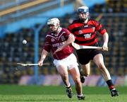 17 February 2002; Alan Kerins of Clarinbridge in action against Andy Moloney of Ballygunner during the AIB All Ireland Club Hurling Championship Semi-Final match between Clarinbridge and Ballygunner at Semple Stadium in Thurles, Tipperary. Photo by Ray McManus/Sportsfile