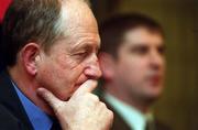 19 February 2002; Limerick Hurling Manager Eamonn Cregan  in attendance at the launch of the Allianz National Hurling League, which starts this weekend. The launch took place at the Berkeley Court Hotel in Dublin. Photo by Pat Murphy/Sportsfile