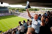 26 June 2011; A Dublin supporter shows his delight after Bernard Brogan kicked the winning point in stoppage time. Leinster GAA Football Senior Championship Semi-Final, Dublin v Kildare, Croke Park, Dublin. Picture credit: Brendan Moran / SPORTSFILE