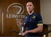 2 February 2017; Rory O’Loughlin of Leinster with his Bank of Ireland Player of the Month award for November and December 2016 at Leinster Rugby, Newstead Building A, UCD in Belfield, Dublin. Photo by Sam Barnes/Sportsfile