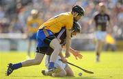 2 July 2011; Joe Gantley, Galway, in action against Patrick Donnellan, Clare. GAA Hurling All-Ireland Senior Championship, Phase 2, Galway v Clare, Pearse Stadium, Salthill, Galway. Picture credit: Stephen McCarthy / SPORTSFILE