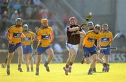 2 July 2011; Joe Canning launches a Galway attack. GAA Hurling All-Ireland Senior Championship, Phase 2, Galway v Clare, Pearse Stadium, Salthill, Galway. Picture credit: Stephen McCarthy / SPORTSFILE