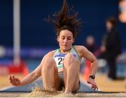 5 February 2017; Saragh Buggy of St. Abbans A.C., Co. Carlow competing in the womens triple jump during the Irish Life Health AAI Indoor Games at Sport Ireland National Indoor Arena in Abbotstown, Dublin. Photo by Eóin Noonan/Sportsfile